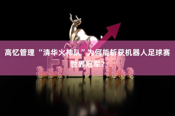 高忆管理 “清华火神队”为何能斩获机器人足球赛世界冠军？